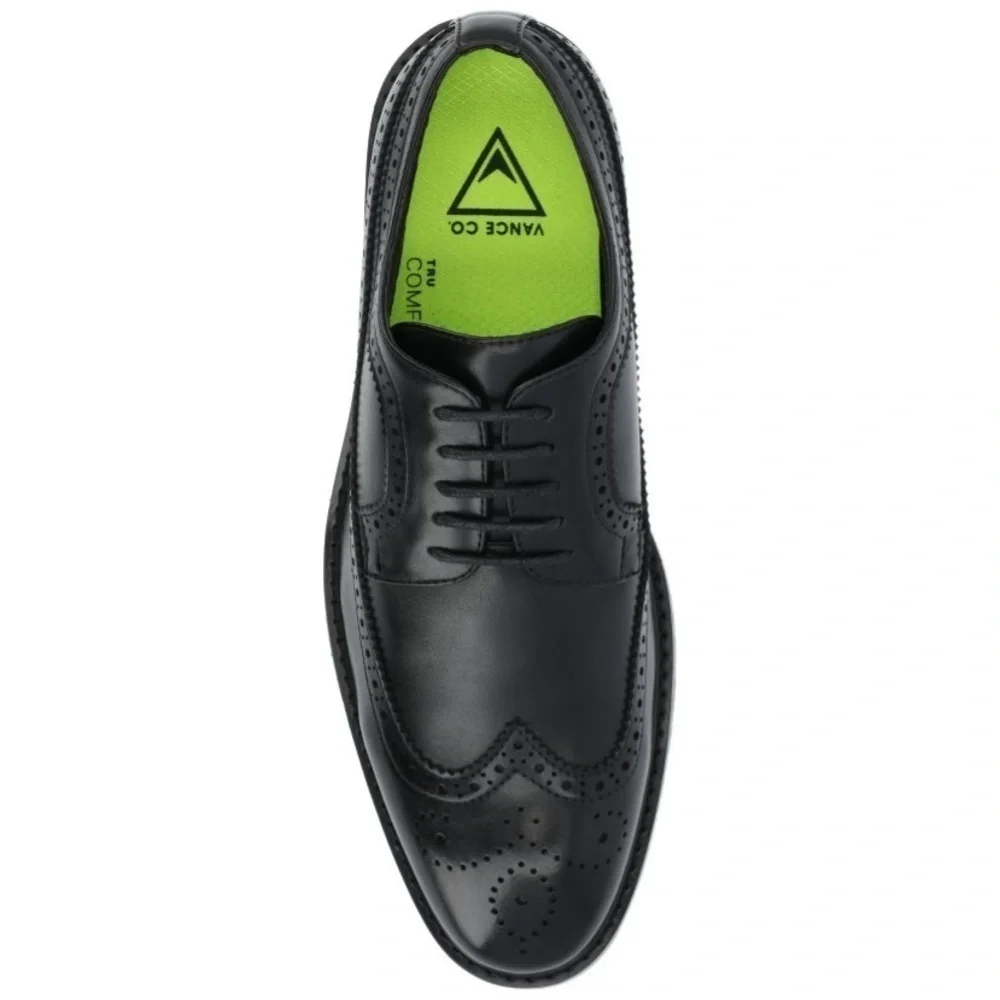 Vance Co. Gordy Tru Comfort Foam Wingtip Lace-up Dress Shoe, Black 10.5 new
